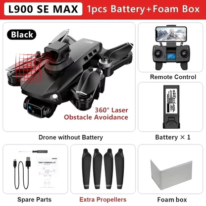 L900 Pro SE MAX GPS Drone 4K Professional Dual HD Camera 5G WIFI FPV 360° Obstacle Avoidance Brushless Rc Quadcopter Drones Toy