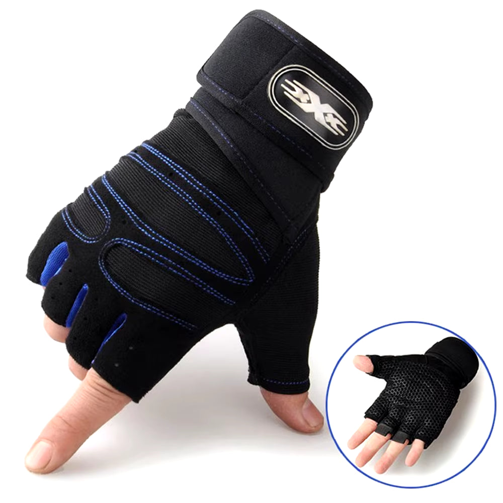 Gym Fitness Heavyweight Training Gloves Men Women Body Building Half Finger Non-Slip Gloves Wrist Support Weightlifting Sports