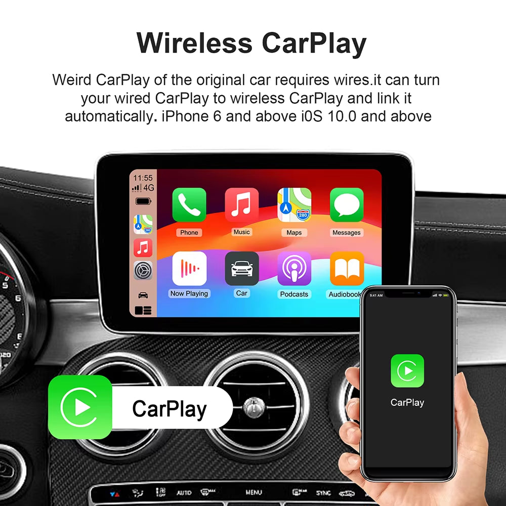 New Smart Carplay Ai Box Android 13 TV Box Wifi Wireless Android Auto Built-In Play Store for Netflix Youtube OEM Carplay Cars