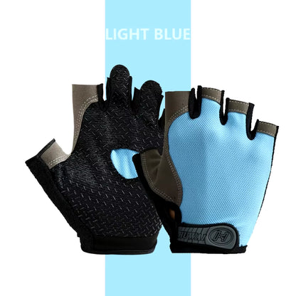 Professional Gym Fitness Breathable Anti-Slip Women Men Half Finger Summer Fishing Cycling Fingerless Gloves Female Bicycle Bike