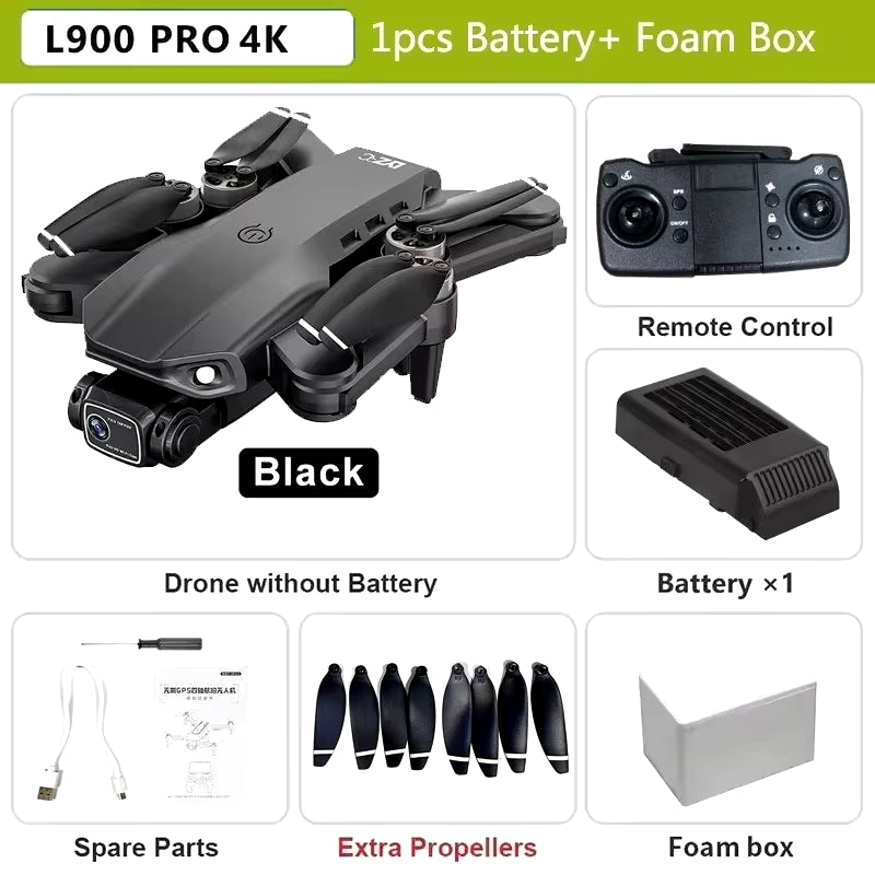 L900 Pro SE MAX GPS Drone 4K Professional Dual HD Camera 5G WIFI FPV 360° Obstacle Avoidance Brushless Rc Quadcopter Drones Toy