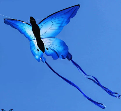 Large135Cm Blue Butterfly LED Kite Single Line Bird Kites for Children Adults Outdoor Fun Animal Toy with Hand Line Factory