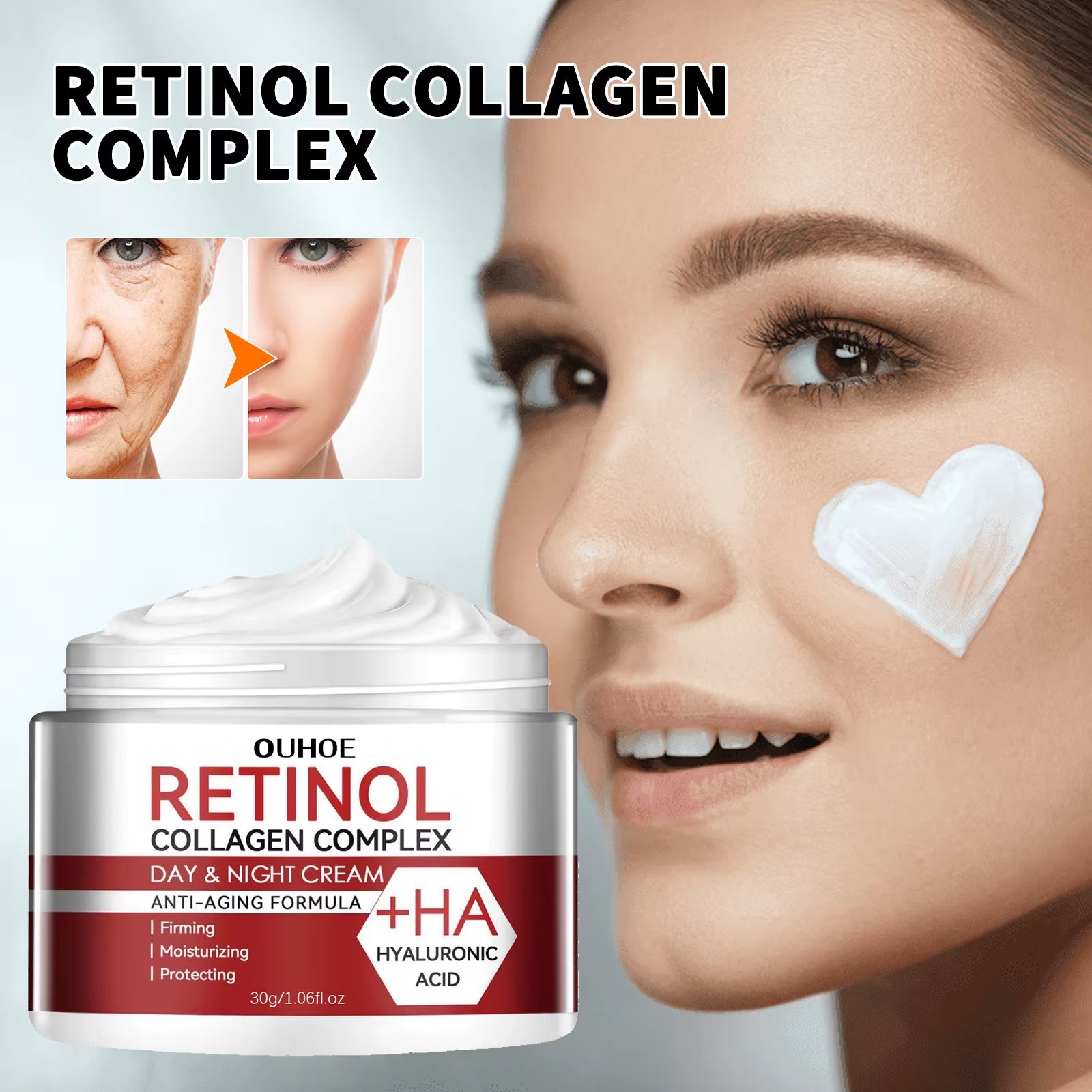 Retinol Moisturizer Face Cream Repairing Moisturizing Nourishing Cream Brightening Skin Facial Cream Anti-Aging Face Skin Care