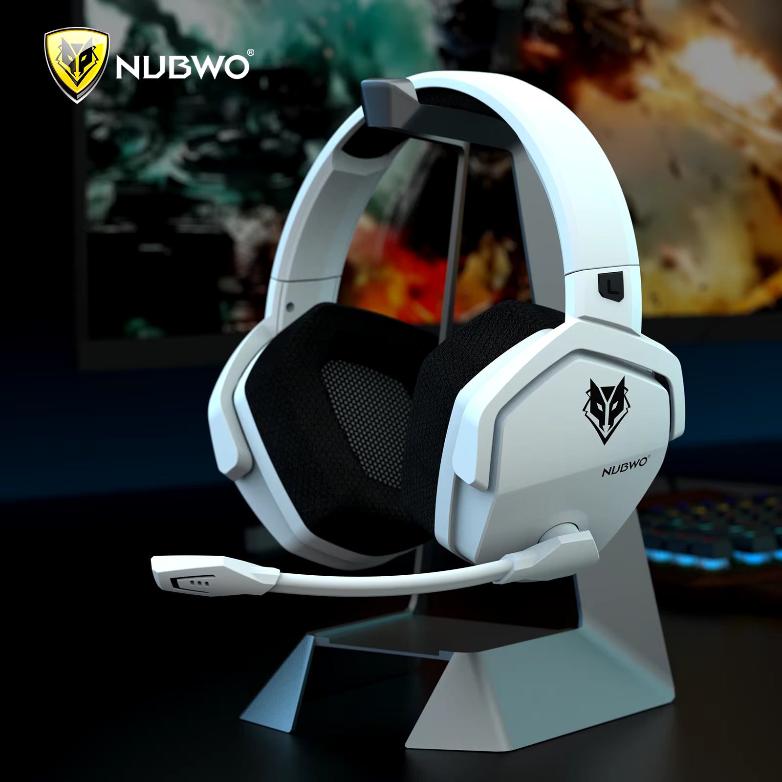 NUBWO G06 Dual Wireless Gaming Headset with Microphone for PS5, PS4, PC, Mobile, Switch, 2.4Ghz Bluetooth 5.3 Gaming Headphones